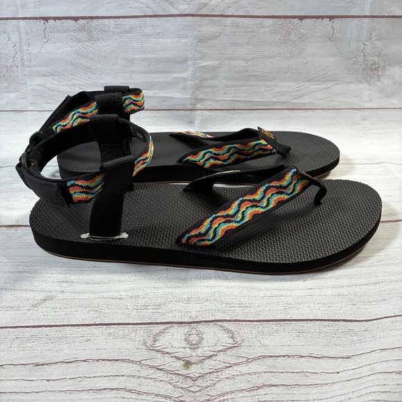 Teva Original Universal Sandals Mens 14 Black Multi Color Sport 1153650